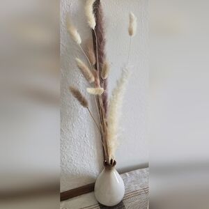 Neutral Dried Pampas Grass Arrangement in White Vase $15 Firm